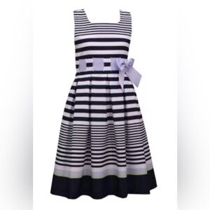 Bonnie Jean Toddler Girls Sleeveless Bow Ribbon Dress - Navy, 6